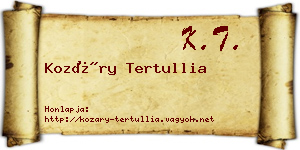 Kozáry Tertullia névjegykártya